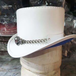 Ghost Rider White Leather Top Hat