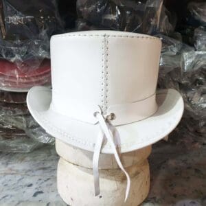 Ghost Rider White Leather Top Hat