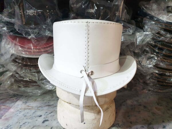 Ghost Rider White Leather Top Hat