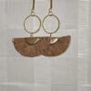 Gorgeous Gold Cork Fringe Fan Earrings