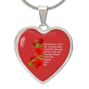 Heart Pendant Necklace Forever I Love You