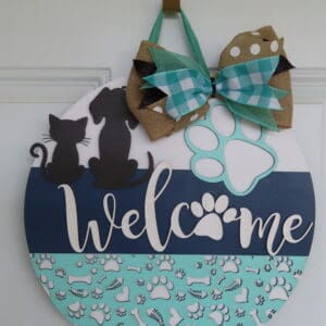 Pawsitively Adorable Welcome Sign