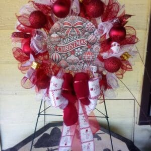 Bright Handmade Merry Christmas Wreath