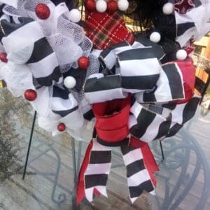 Fabulous Black White Red Christmas Wreath