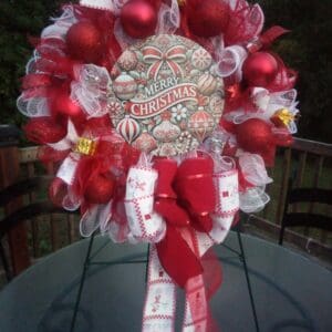 Bright Handmade Merry Christmas Wreath