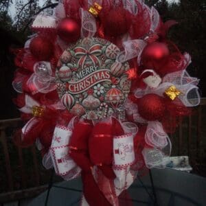 Bright Handmade Merry Christmas Wreath