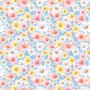 Mini Daisy Flowers 17 - 12X12 Pattern -1