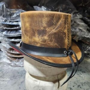 Native Indian Head Band Leather Top Hat