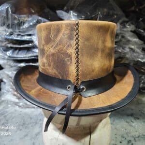 Native Indian Head Band Leather Top Hat