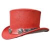 Native Indian Hat Band Red Leather El Dorado Top Hat