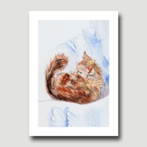 Princess and the Pea Cat Animal Art Mini Print