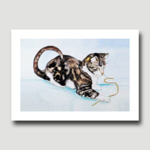 Starburst Cat Animal Art Mini Print