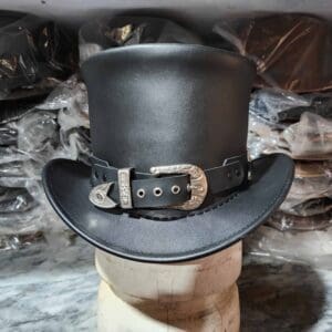 Peacekeeper Black Leather Top Hat