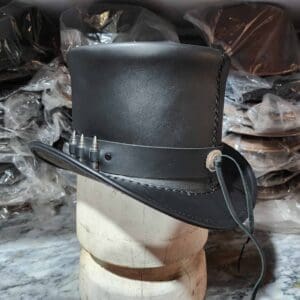 Peacekeeper Black Leather Top Hat