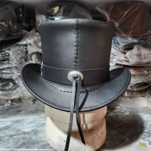 Peacekeeper Black Leather Top Hat