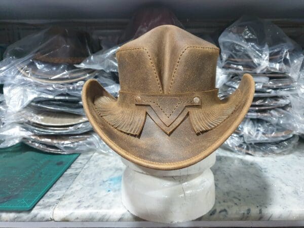 The Rambler Distressed Brown Leather Hat