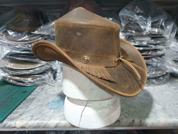 The Rambler Distressed Brown Leather Hat