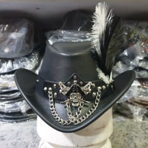 Pirate Black Leather Hat