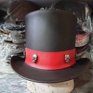 Ringmaster Brown Leather Top Hat