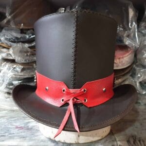 Ringmaster Brown Leather Top Hat