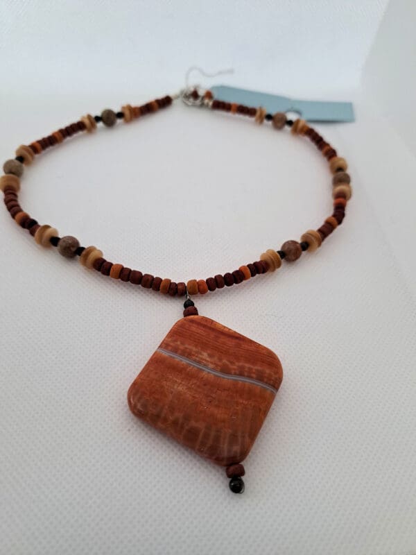 Fall Necklace With Snakeskin Agate