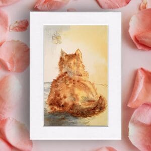 Spring Beckons Cat Animal Art Mini Print