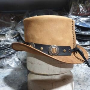 Voodoo Hatter Biker Leather Top Hat