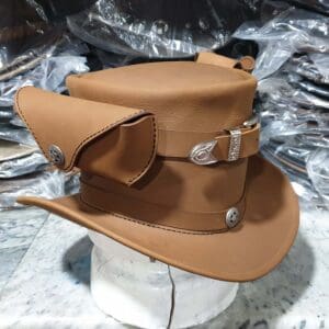 Steampunk Peace Keeper Leather Top Hat