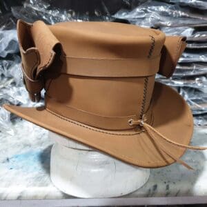 Steampunk Peace Keeper Leather Top Hat