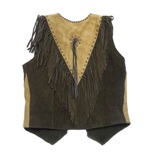 Western Fringed Suede Leather Vest