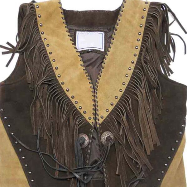 Western Fringed Suede Leather Vest