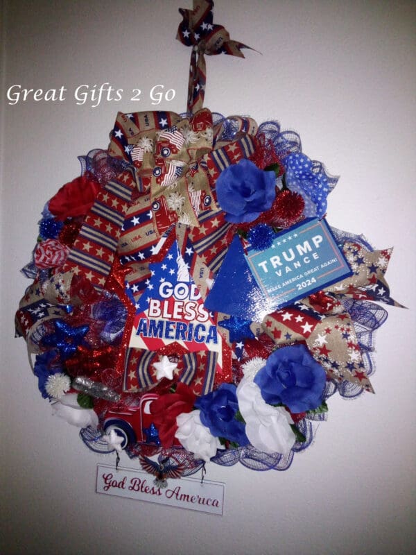 Patriotic Trump Vance Handmade Wreath