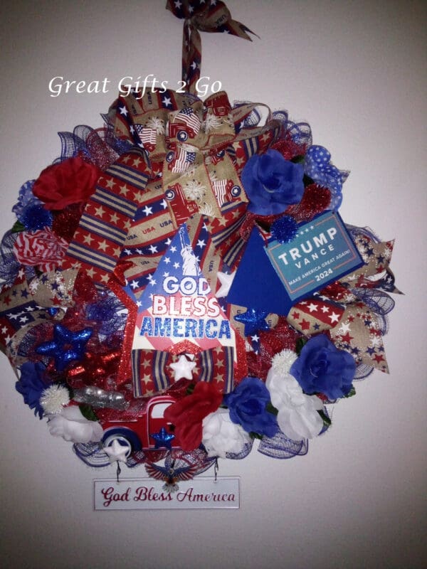 Patriotic Trump Vance Handmade Wreath