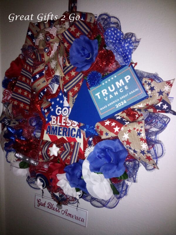 Patriotic Trump Vance Handmade Wreath