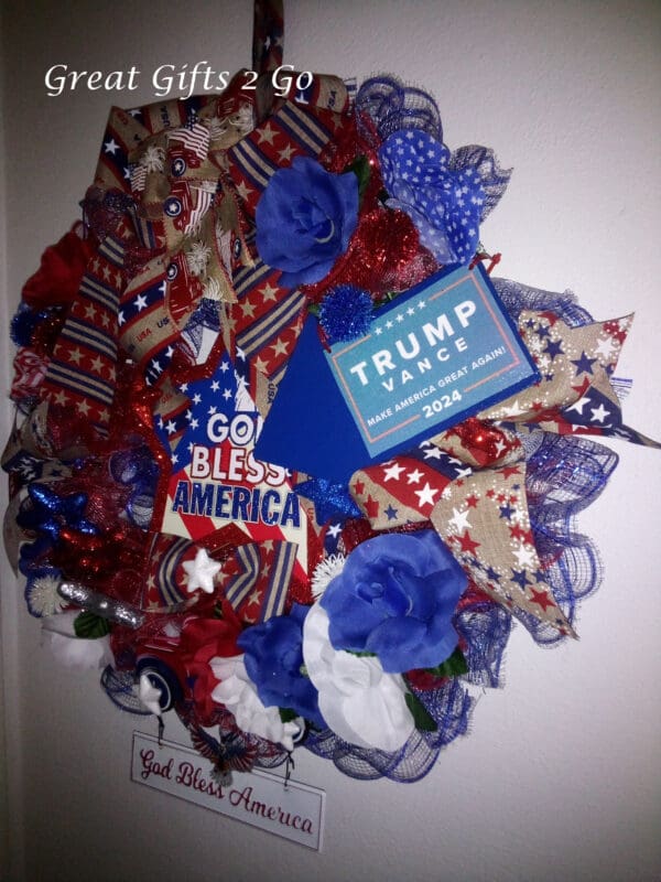 Patriotic Trump Vance Handmade Wreath