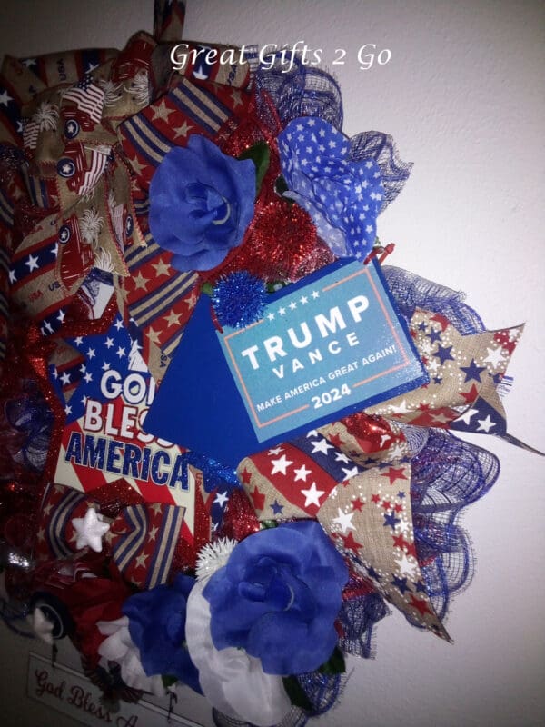 Patriotic Trump Vance Handmade Wreath