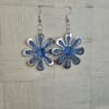 Unique Blue Wave Floral Earrings