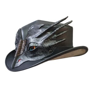 Dragon Mask Band Leather Top Hat