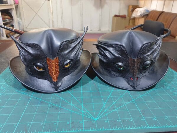 Dragon Mask band Leather Top Hat