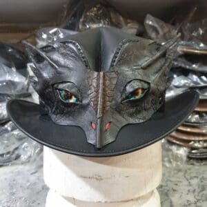 Dragon Mask band Leather Top Hat