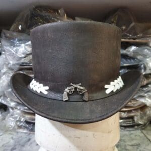 Wild West Rangers Leather Top Hat