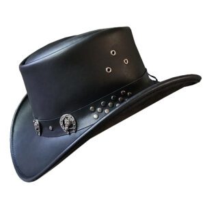 Western Horse Shackle Band Black Leather Cowboy Hat