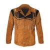 Western Native Indian American Cowboy Fringed Brown Suede Short Jacket