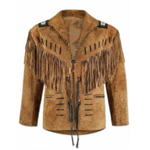 Western American Fringed Leather Coat