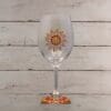 Wine Glass - Warm Colors Dot Art