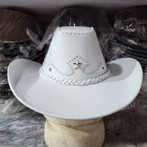 Texas Western Icon Cowboy White Leather Hat