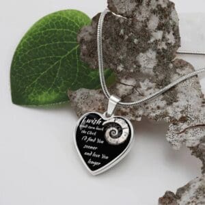 Luxury Heart Pendant Necklace I Wish I Could Turn Back The Clock