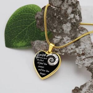 LUXURY HEART PENDANT NECKLACE I WISH I COULD TURN BACK THE CLOCK