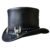 Silver Winged Skull Eldorado Black Leather Top Hat